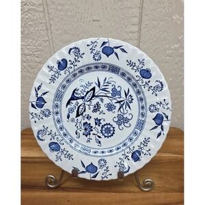 J G Meakin Blue Nordic Dinner Plate 10" Classic White Onion Iron Stone Swirl Rim